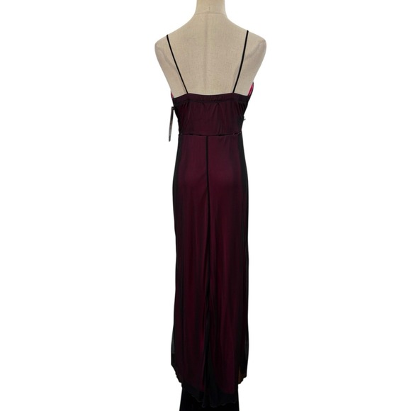 NWT Y2K Sequin Hearts  Gown Sheer Black Pink Beaded dress Whimsigoth Fairy Vamp - Picture 6 of 13